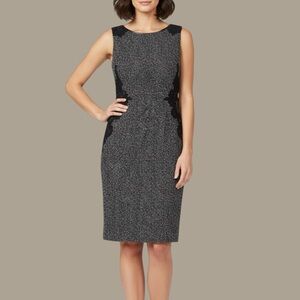 Elie Tahari Sheath Dress Sz 2 Tweed Leopard Print